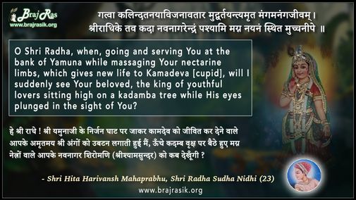 Gatva Kalinda-Tanaya-Vijanavataram - Shri Hita Harivansh Mahaprabhu, Shri Radha Sudha Nidhi (23)
