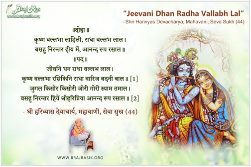 Jeevani Dhan Radha Vallabh Lal - Shri Harivyas Devacharya, Mahavani, Seva Sukh (44)