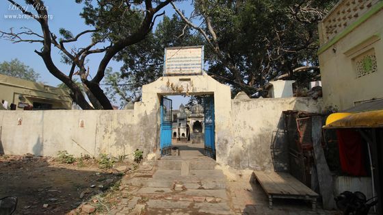A distant view of entrance gate at 64 Samadhis - Shri Chaushatt Mahant Samadhi Mandir Pastimes - Vrindavan