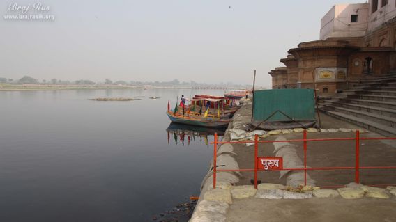 Beautiful view of the boats at Keshi Ghat, Vrindavan