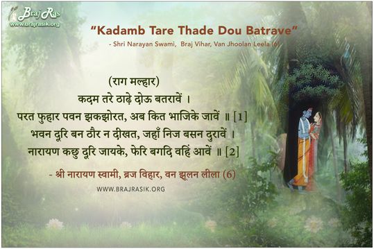 Kadamb Tare Thade Dou Batrave - Shri Narayan Swami,  Braj Vihar, Van Jhoolan Leela (6)