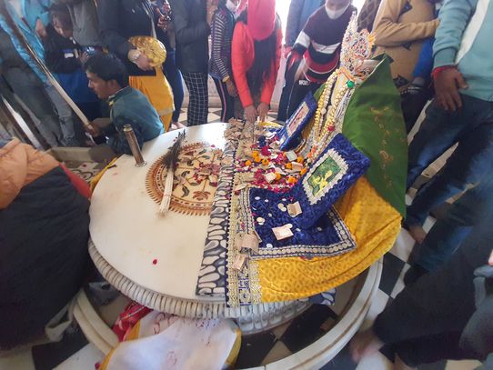 Place where Banke Bihariji was manifested by the sangeet sadhna of Shri Swami Haridas at Nidhivan, Vrindavan.