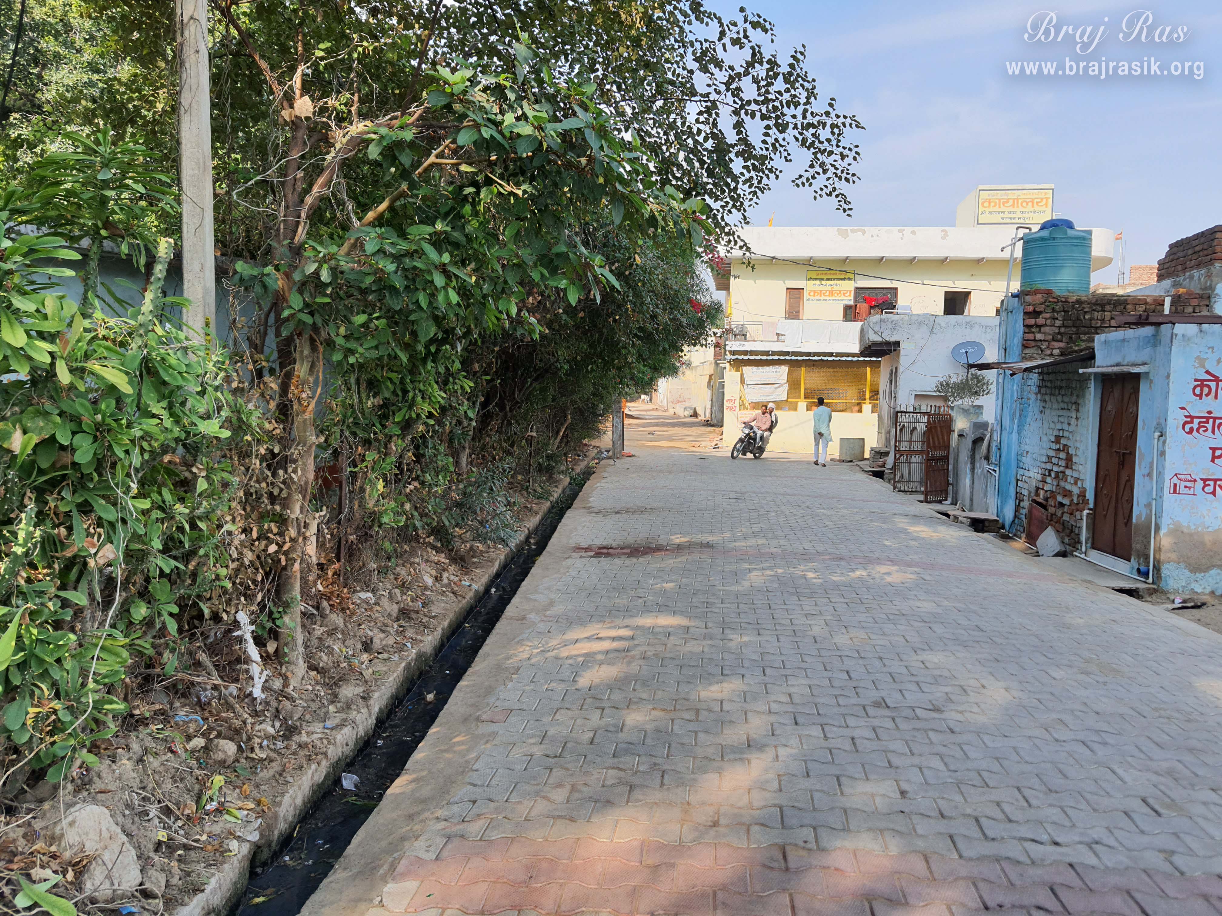 Pathway towards Radhabagh and Krishn bagh outside Nursery at Barsana.
