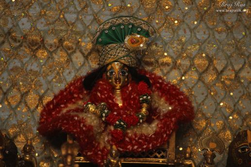 Thakurji at Shri Vilvamangal Thakur's Samadhi located at Gopinath Bazar, near Gopinath temple, Vrindavan.