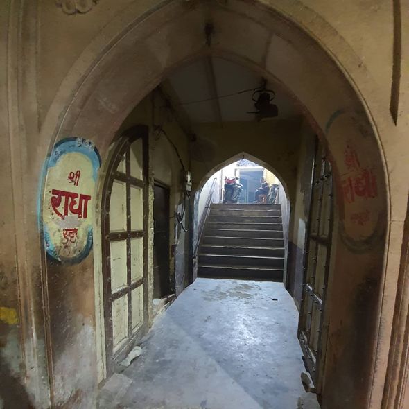 Glimpses of door view near Radha Vallabh Temple lane.