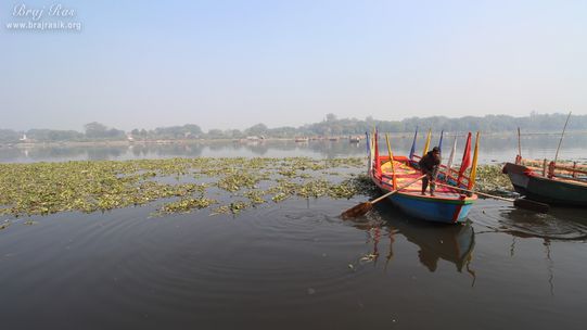 Boat in Shri Yamuna Ji at Vishram Ghat, Mathura