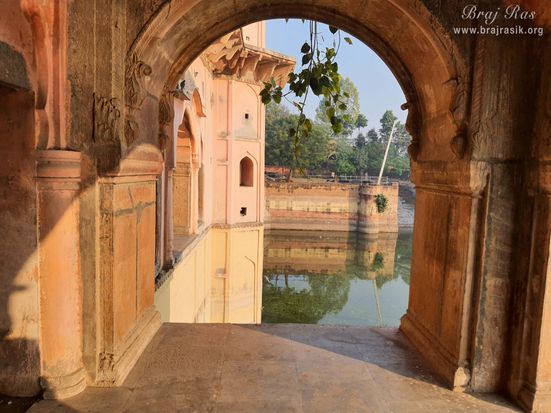 Glimpses of Vrishbhanu Kund View from inside at Barsana.