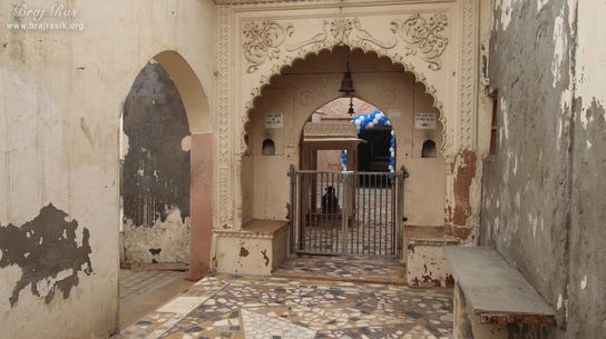 View of entrance of the temple of Shri Gokarneshwar Mahadev, Mathura.