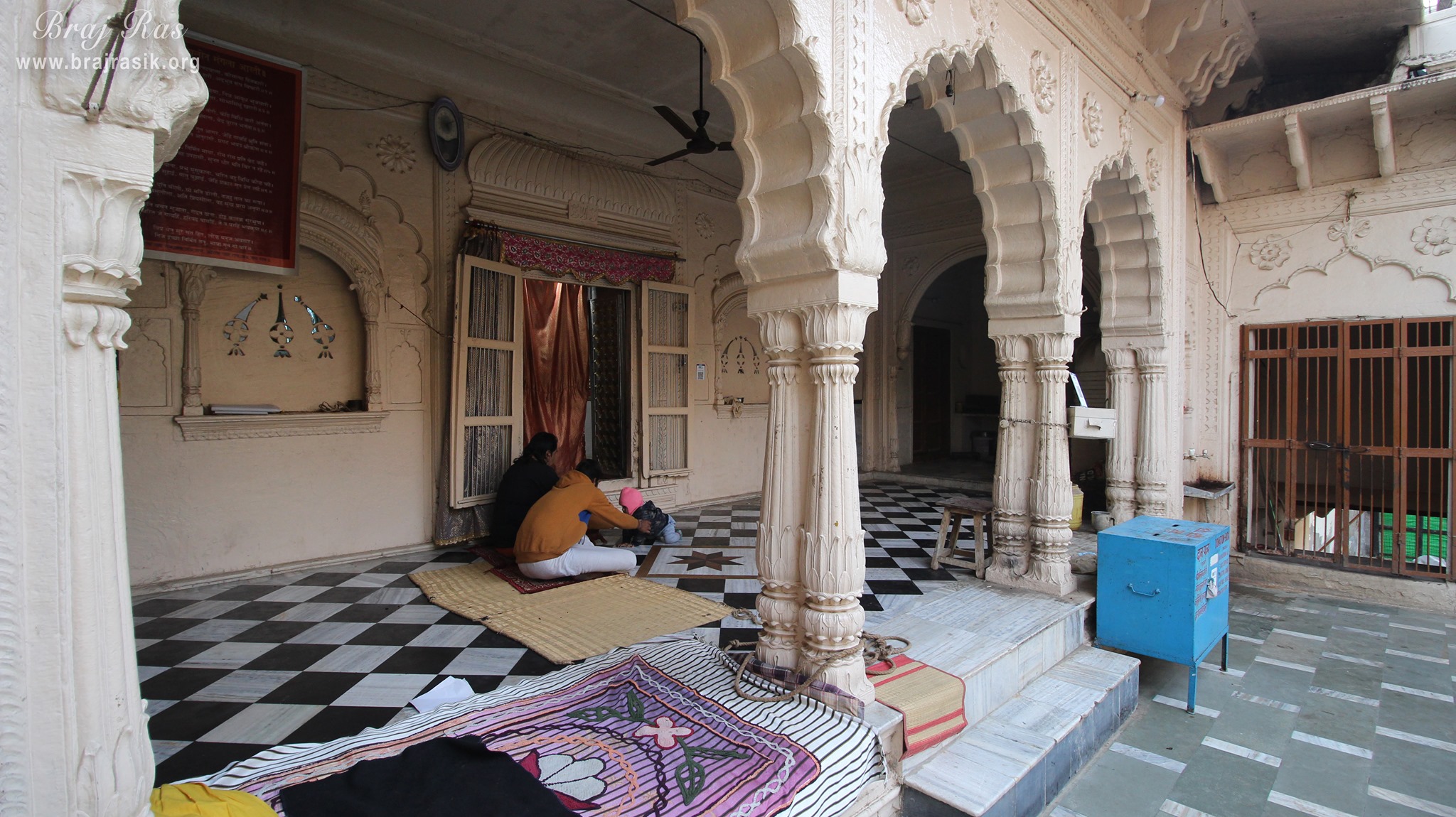 View of temple courtyard of Shri Sawaman Shaligram Temple, Vrindavan