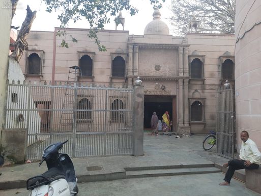 A distant view of Shri Sitaram Temple at Shri Sudama Kuti, Vrindavan