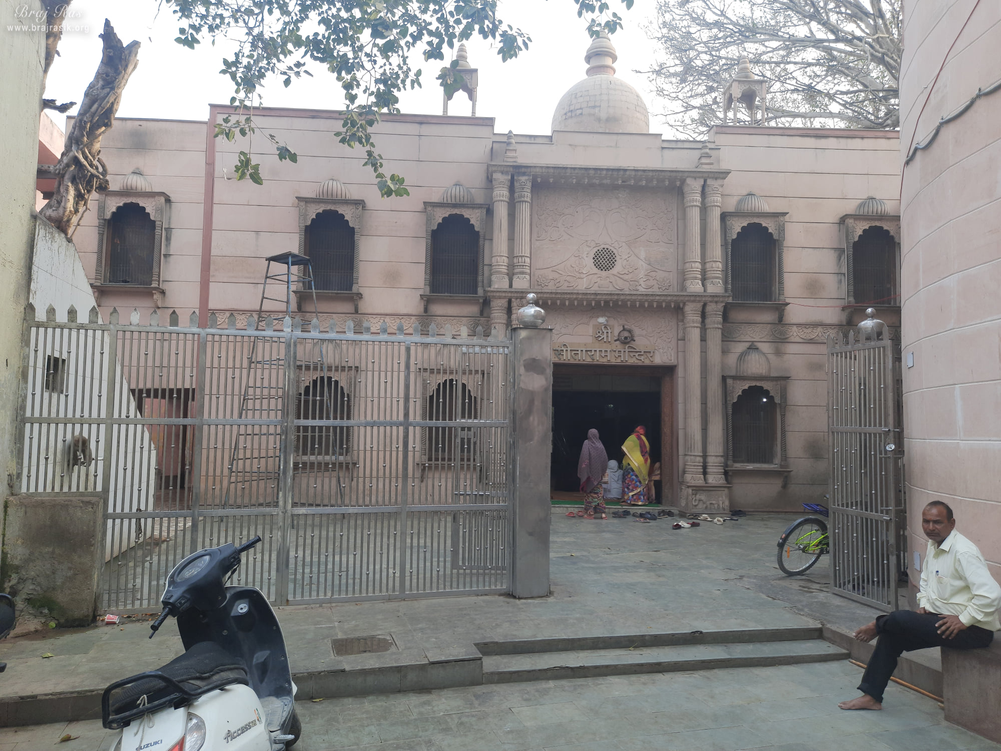 A distant view of Shri Sitaram Temple at Shri Sudama Kuti, Vrindavan