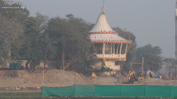 View of a temple at the banks of Yamuna Ji at Vrindavan Kumbh 2021