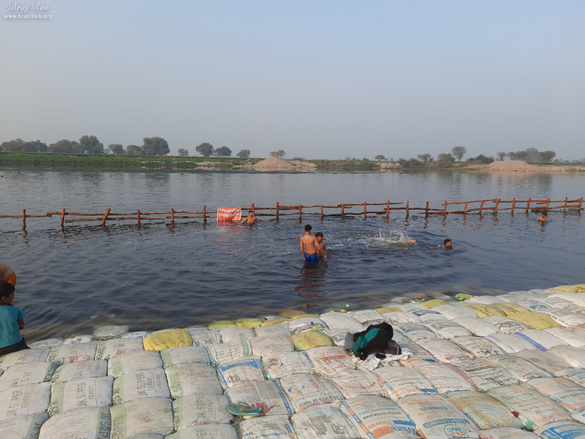Bathing area on the bank of Yamuna Ji at Vrindavan Kumbh 2021