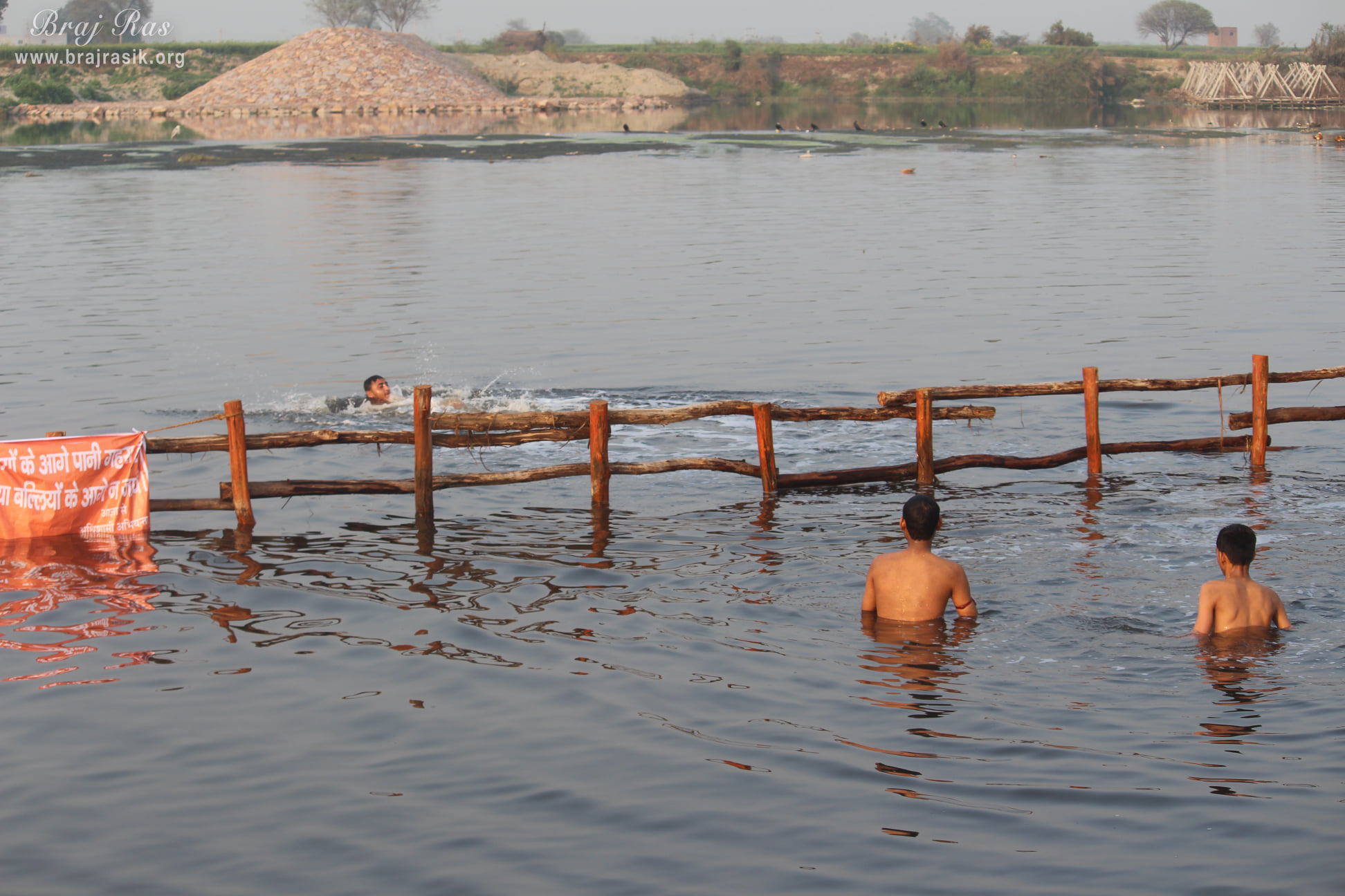 Devotees taking holy bath at Vrindavan Kumbh 2021