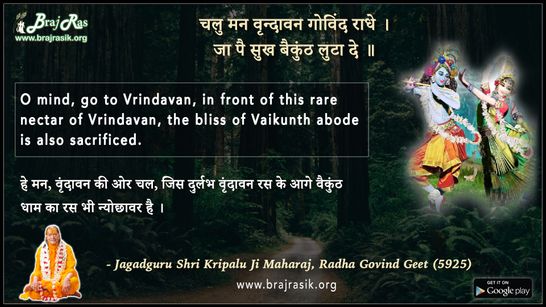चलु मन वृन्दावन गोविंद राधे  - श्री कृपालु जी महाराज, राधा गोविन्द गीत (5925)