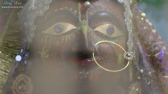 Closeup darshan of Paurnamasi at Shri Paurnamasi Devi (Yogmaya Temple), Vrindavan