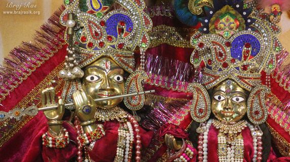 Closeup darshan of Shri Chhain Bihari Ji at Shri Chhain Bihari Kunj, Vrindavan