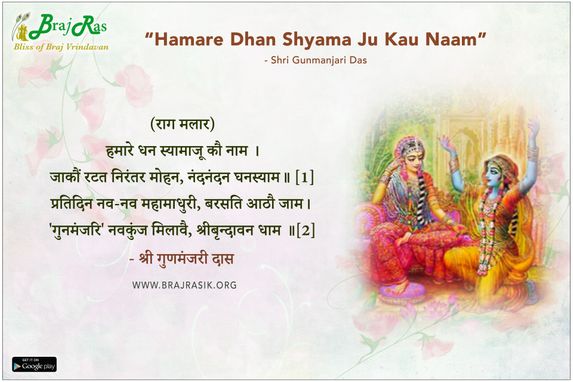 Hamare Dhan Shyamaju Kau Naam - Shri Gunmanjari Das