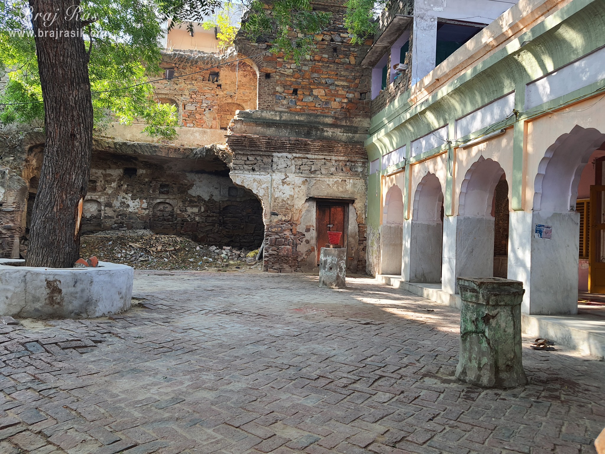View of the temple courtyard at Ashtasakhi Temple - Barsana