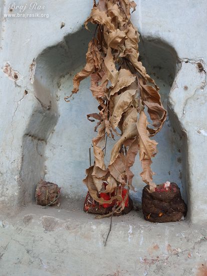 A close view of the space made for lamps in the wall at Ashtasakhi Temple - Barsana