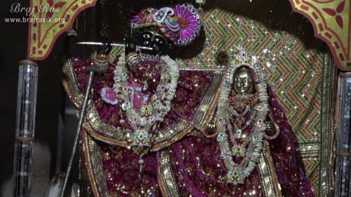 A beautiful darshan of Shri Kushal Bihari Ji at Shri Kushal Bihari Temple in Barsana