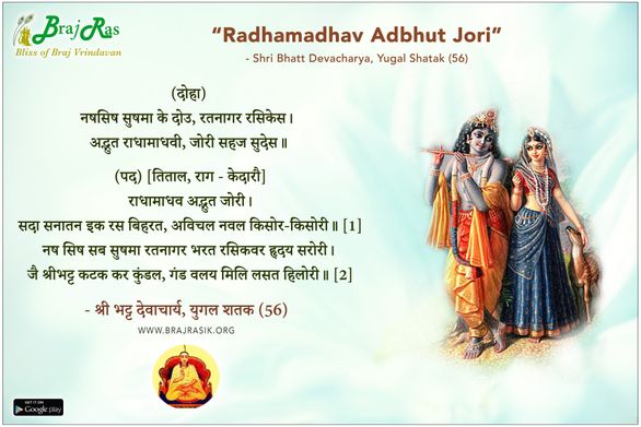 Radhamadhav Adbhut Jori - Shri Bhatt Devacharya, Yugal Shatak (56)
