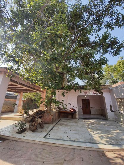 Distant view of Shri Surdas's Bhajan Kuti and Samadhi at Surdas Kuti, Chandra Sarovar, Parasauli