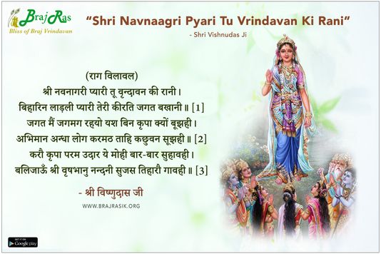 Shri Navnaagri Pyari Tu Vrindavan Ki Rani - Shri Vishnudas Ji
