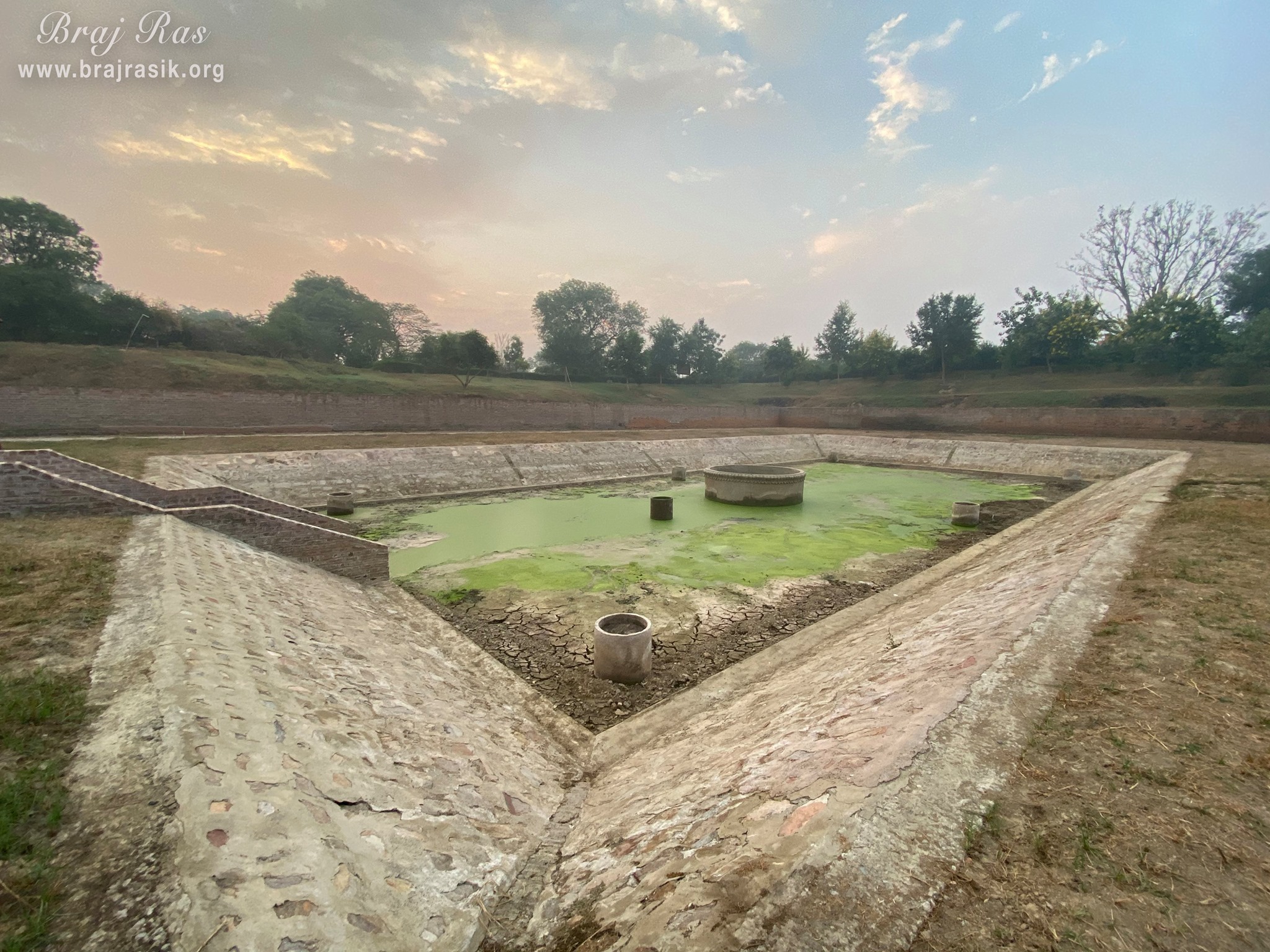 A cross view of Ramtal Kund at Ramtal, Vrindavan