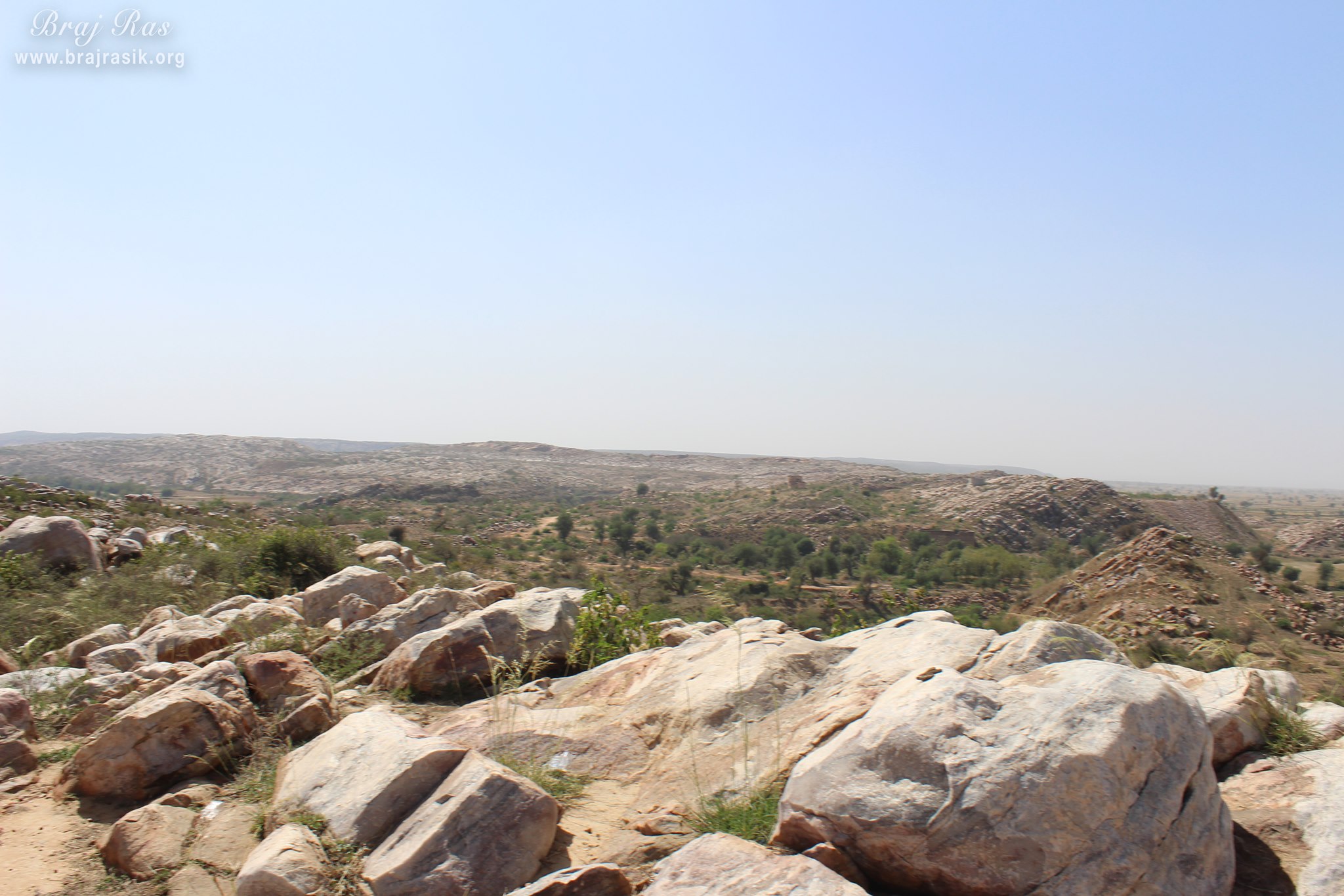 Beautiful view of nearby hills at Vyomasur's Cave in Kamyavan.