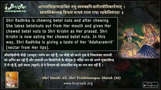 Aapayyitvadharasamshritam Madhu  - Vrishbhanupur Shatak (46)