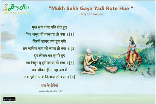 मुख सूख गया यदि रोते हुए - ब्रज के सेवैयाँ