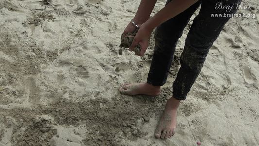 The beautiful sand of Ramanreti, Gokul - Braj, which is touched by the Lotus Feet of Shri Krishn.