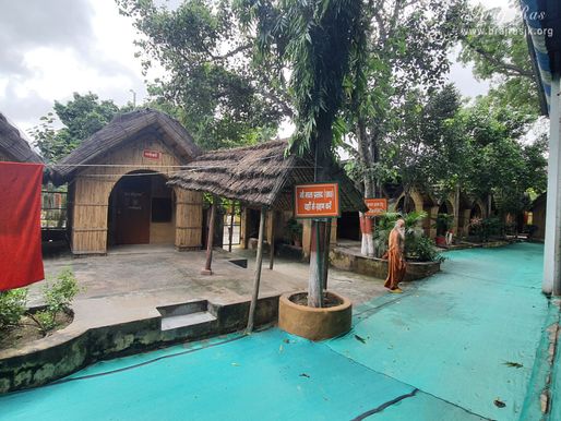 View of huts of the saints at Ramanreti, Gokul - Braj.
