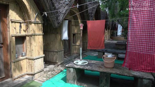 Beautiful huts of the saints at Ramanreti, Gokul - Braj.
