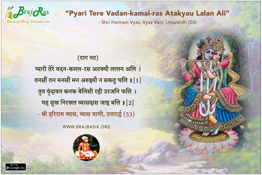 Pyari Tere Vadan Kamal Ras Atakyau - Shri Hariram Vyas, Vyas Vani, Uttarardh (53)