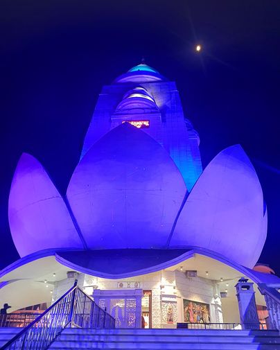 Night View of Shri Priya Kant Ju Mandir, Vrindavan.