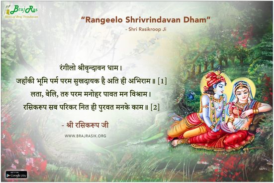 Rangeelo Shrivrindavan Dham - Shri Rasikroop Ji