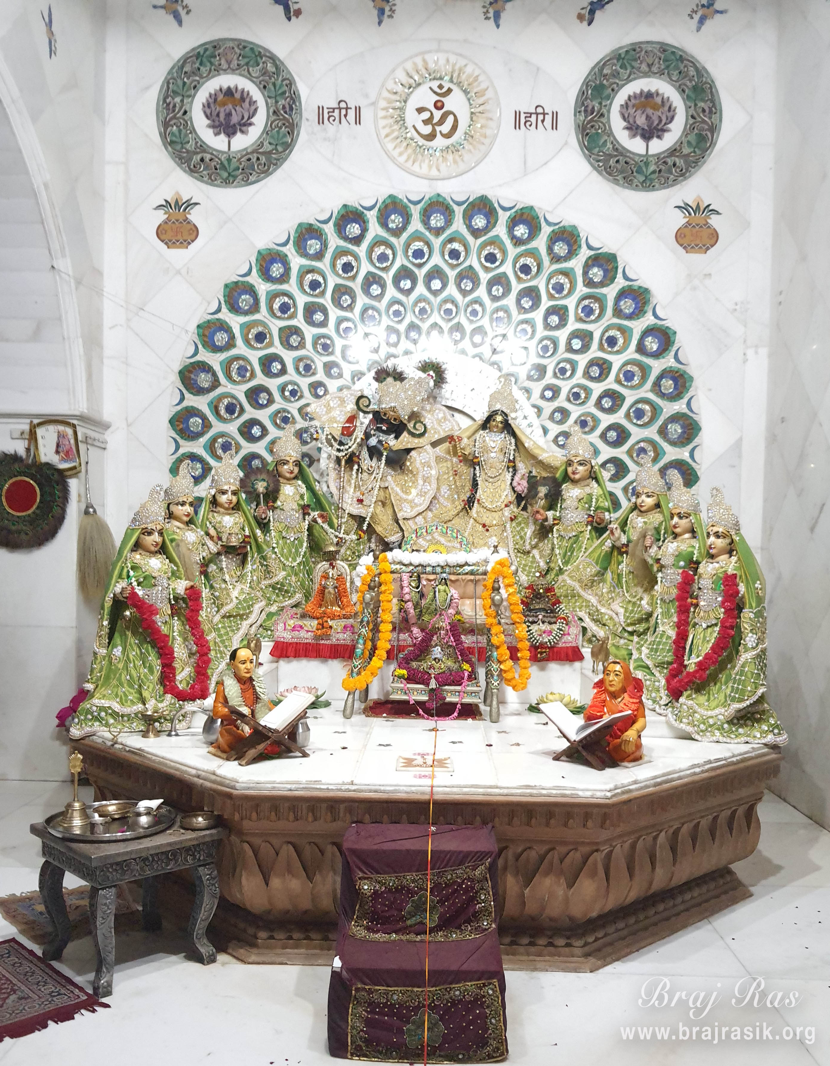 Ashtasakhi deities with Shri Radha Krishn at Shri Ashtasakhi Temple, Vrindavan [Radha Raas Bihari]