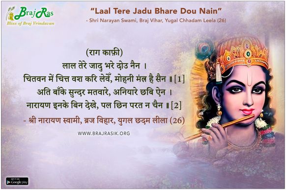 लाल तेरे जादु भरे दोउ नैन - श्री नारायण स्वामी, ब्रज विहार, युगल छदम लीला (26)