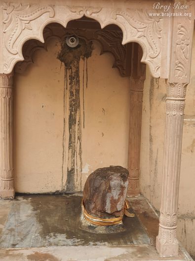 Old Shila (rock) at Naval Bihari Temple at Naval Kund in Punchari, Govardhan 