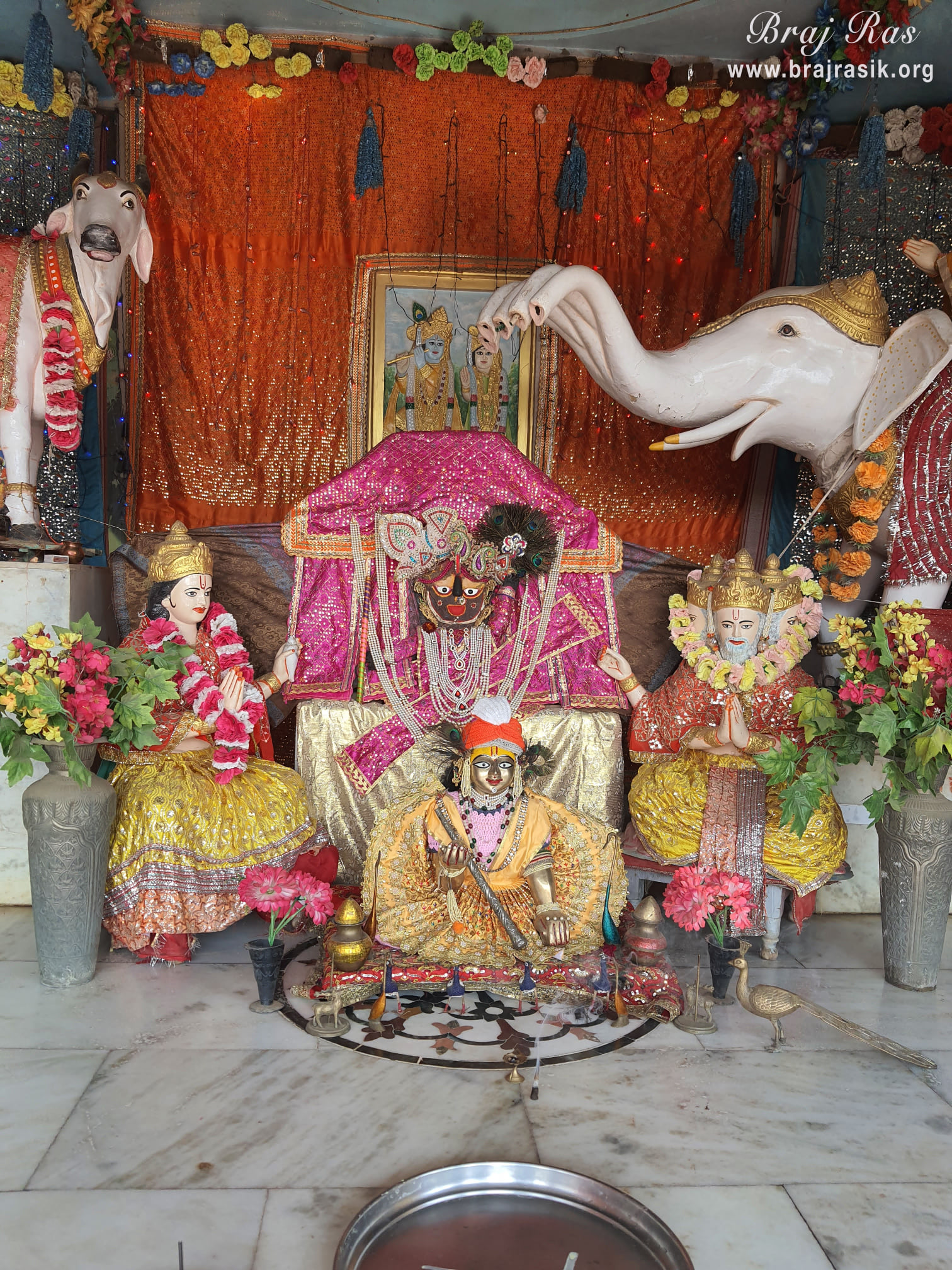 Darshan of Lord Krishn in the form of Govardhan rock at Naval Kund in Punchari, Govardhan 