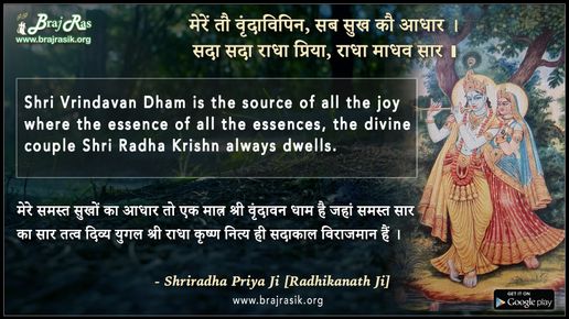 मेरें तौ वृंदाविपिन, सब सुख कौ आधार - श्रीराधा प्रिया जी (राधिकानाथ जी)