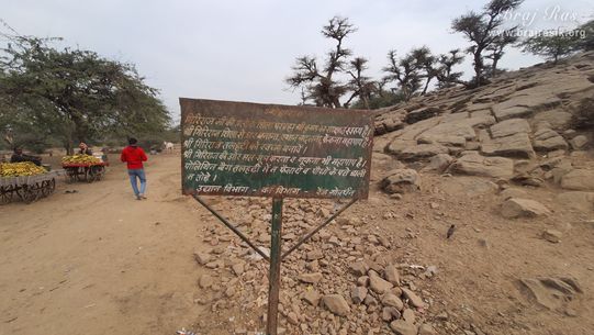 View of a notice board at Govardhan.
