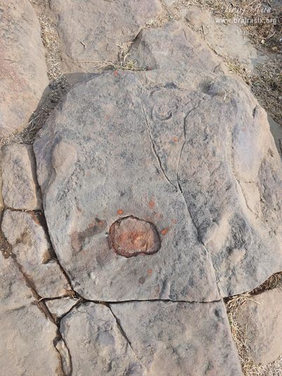 The footprint of Surabhi cow at Mukharvind, Govardhan.