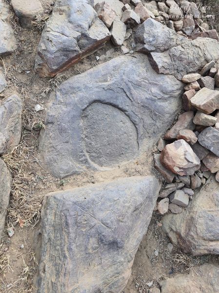 On this rock at Mukharvind in Govardhan, is inscribed the footprints of Airavata, the elephant vehicle of Indra.