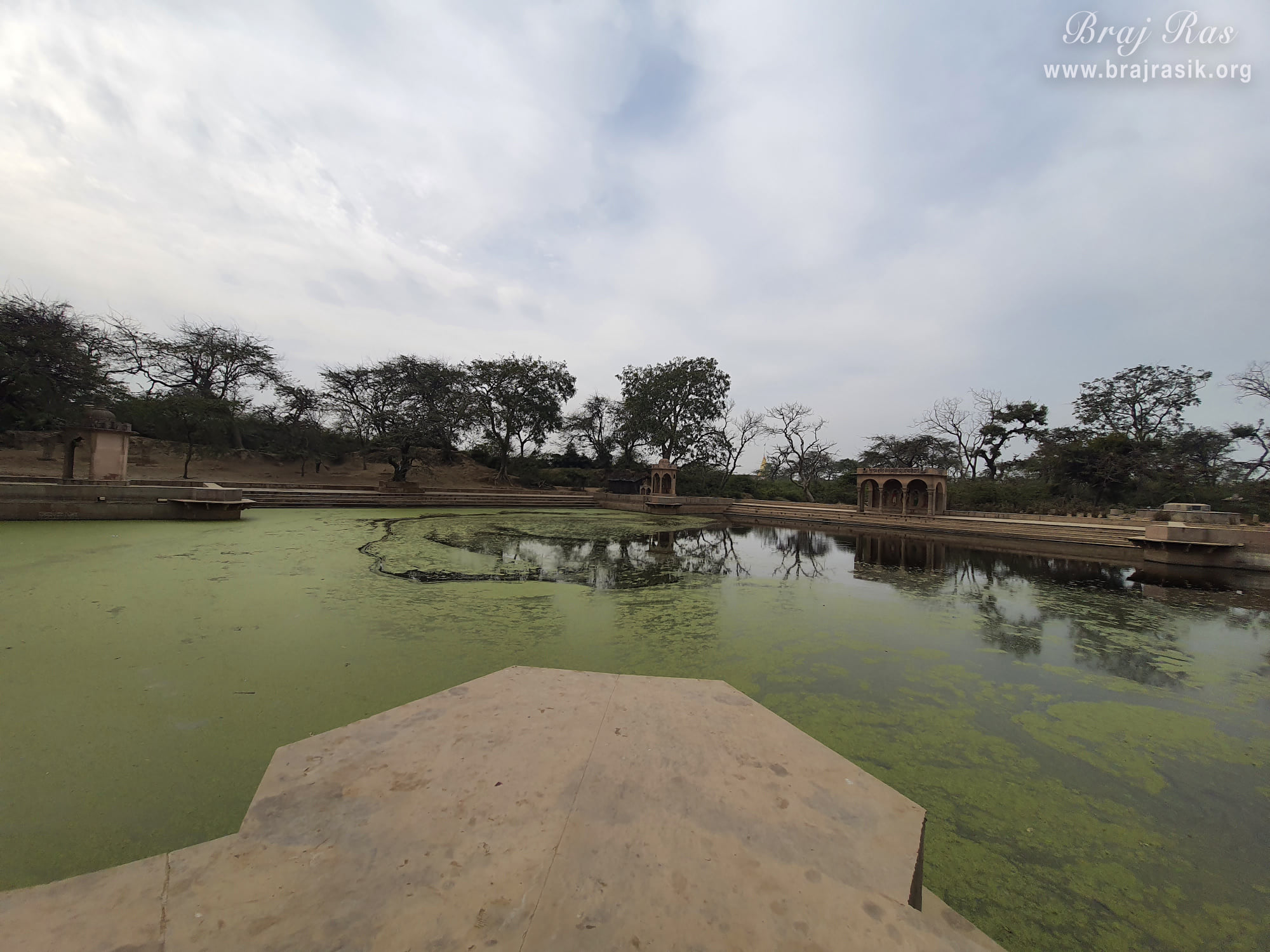 Beautiful forest view of Surbhi Kund in Govardhan.