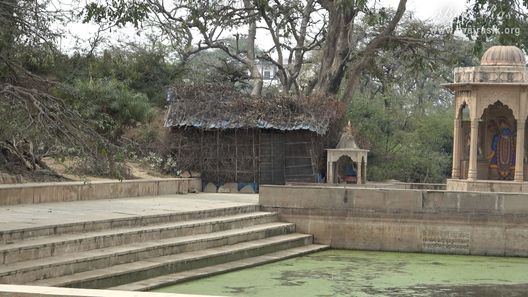 View of a beautiful hut at Surbhi Kund in Govardhan.