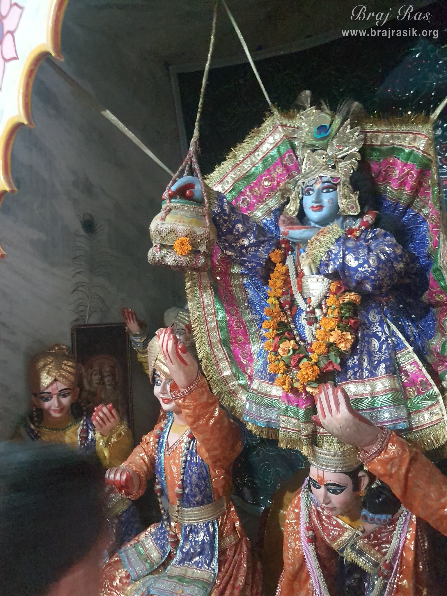 Darshan of Shri Krishn and his cowherd friends at Shri Thakurani Ghat and Shri Govind Ghat in Gokul.