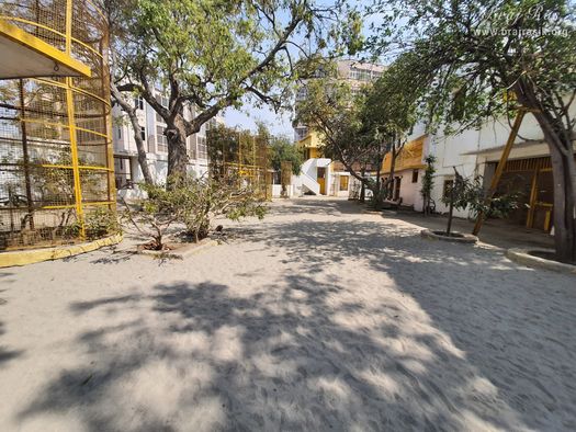 A soothing view of the inside of Shri Radha Tila in Vrindavan.